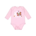 thumbnail image 1 of Inktastic I am 2 Years Old Cute Smiling Butterfly with Flowers Girls Long Sleeve Baby Bodysuit, 1 of 5