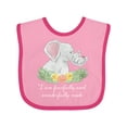 thumbnail image 1 of Inktastic I am Fearfully and Wonderfully Made Elephants and Flowers Boys or Girls Baby Bib, 1 of 4