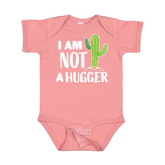 Inktastic I am Not a Hugger with Cactus Boys or Girls Baby Bodysuit