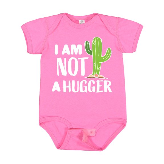Inktastic I am Not a Hugger with Cactus Boys or Girls Baby Bodysuit