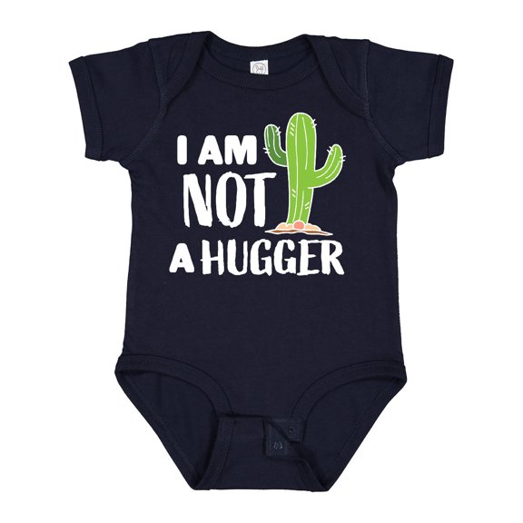 Inktastic I am Not a Hugger with Cactus Boys or Girls Baby Bodysuit