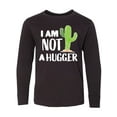 thumbnail image 1 of Inktastic I am Not a Hugger with Cactus Long Sleeve Youth T-Shirt, 1 of 5