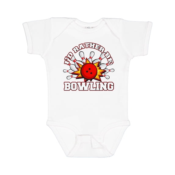 Inktastic I'd Rather Be Bowling Boys or Girls Baby Bodysuit