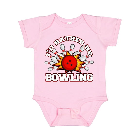 Inktastic I'd Rather Be Bowling Boys or Girls Baby Bodysuit
