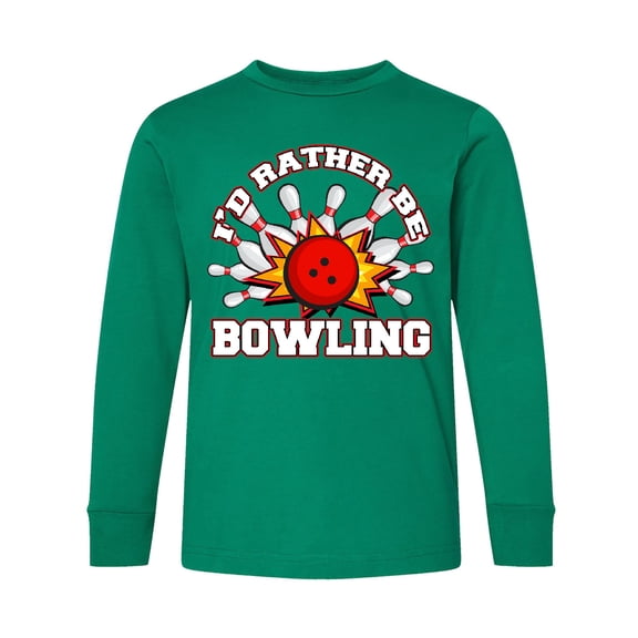 Inktastic I'd Rather Be Bowling Long Sleeve Youth T-Shirt