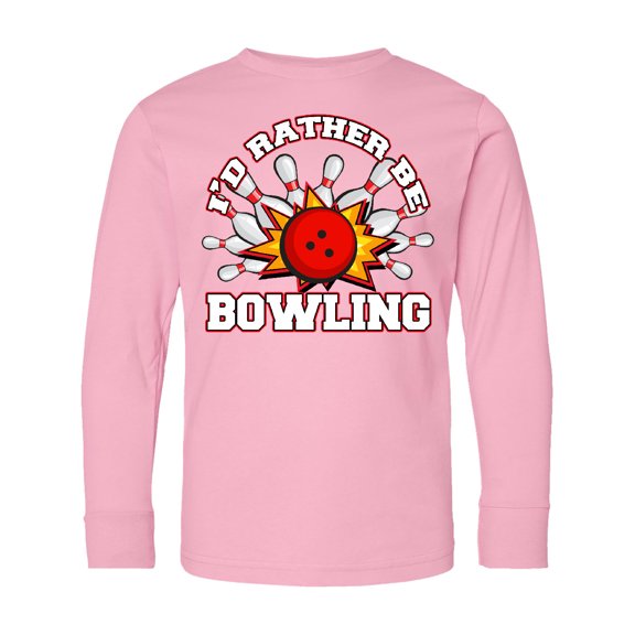 Inktastic I'd Rather Be Bowling Long Sleeve Youth T-Shirt