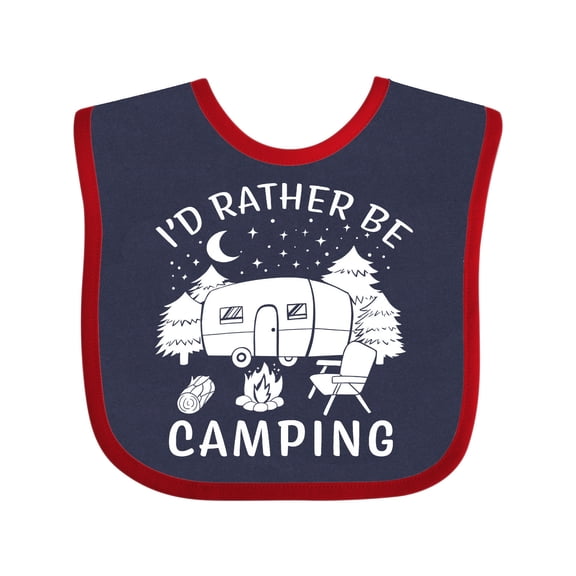 Inktastic I'd Rather Be Camping Boys or Girls Baby Bib