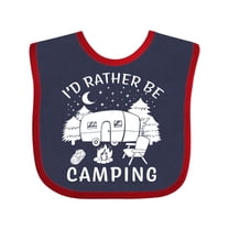 Inktastic I'd Rather Be Camping Boys or Girls Baby Bib