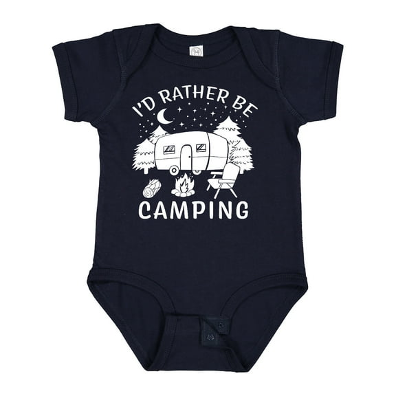 Inktastic I'd Rather Be Camping Boys or Girls Baby Bodysuit