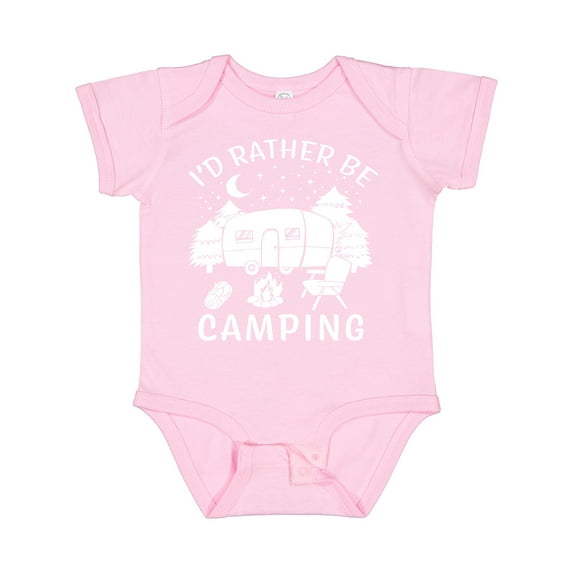 Inktastic I'd Rather Be Camping Boys or Girls Baby Bodysuit