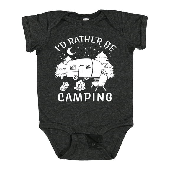 Inktastic I'd Rather Be Camping Boys or Girls Baby Bodysuit