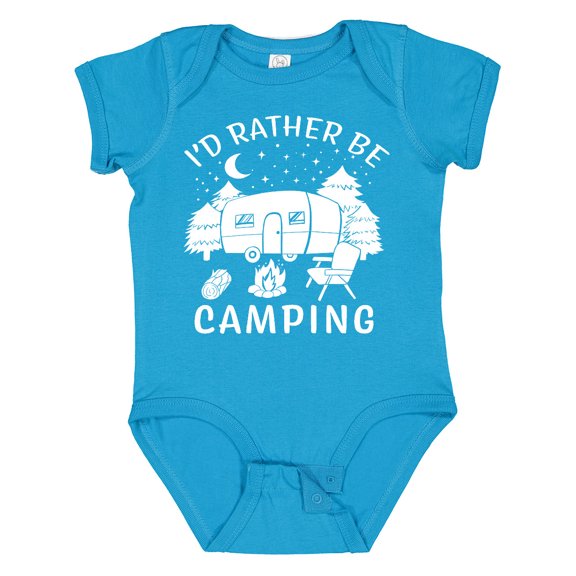 Inktastic I'd Rather Be Camping Boys or Girls Baby Bodysuit