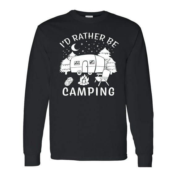 Inktastic I'd Rather Be Camping Long Sleeve T-Shirt