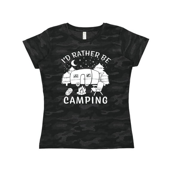 Inktastic I'd Rather Be Camping Women's T-Shirt