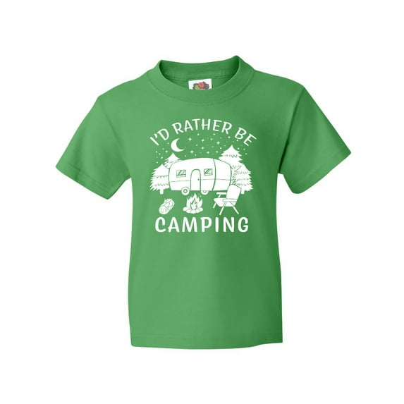 Inktastic I'd Rather Be Camping Youth T-Shirt