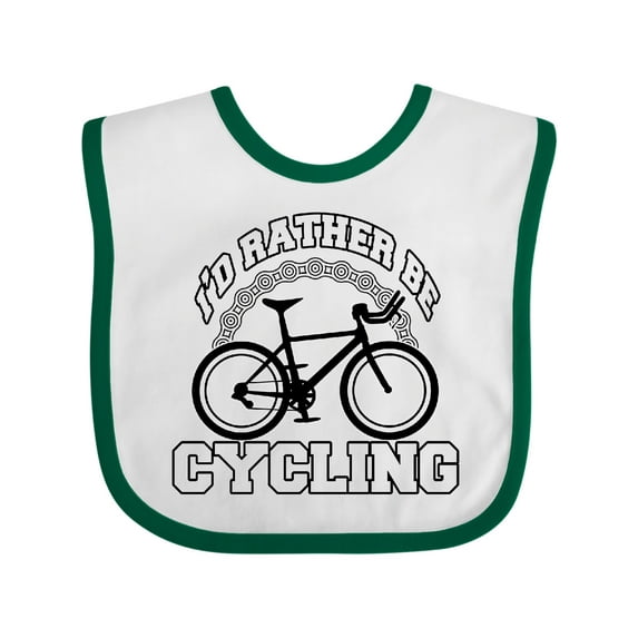 Inktastic I'd Rather Be Cycling Boys or Girls Baby Bib