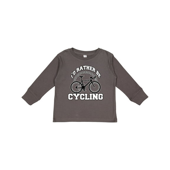 Inktastic I'd Rather Be Cycling Boys or Girls Long Sleeve Toddler T-Shirt