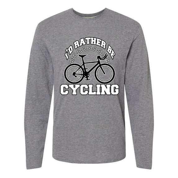 Inktastic I'd Rather Be Cycling Long Sleeve T-Shirt