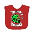 thumbnail image 1 of Inktastic I'd Rather Be Fishing Boys or Girls Baby Bib, 1 of 4