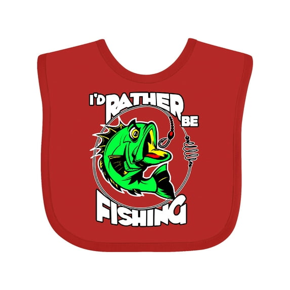 Inktastic I'd Rather Be Fishing Boys or Girls Baby Bib