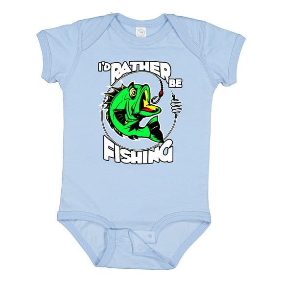 Inktastic I'd Rather Be Fishing Boys or Girls Baby Bodysuit
