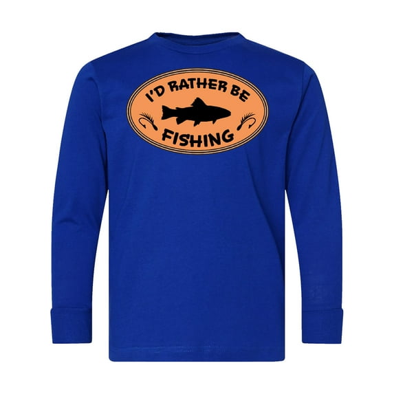 Inktastic I'd Rather Be Fishing Long Sleeve Youth T-Shirt
