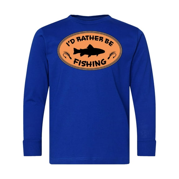 Inktastic I'd Rather Be Fishing Long Sleeve Youth T-Shirt