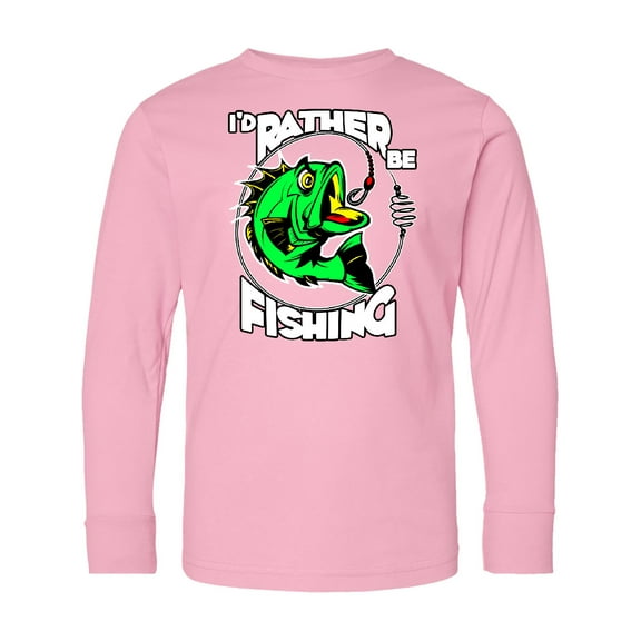 Inktastic I'd Rather Be Fishing Long Sleeve Youth T-Shirt