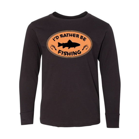 Inktastic I'd Rather Be Fishing Long Sleeve Youth T-Shirt
