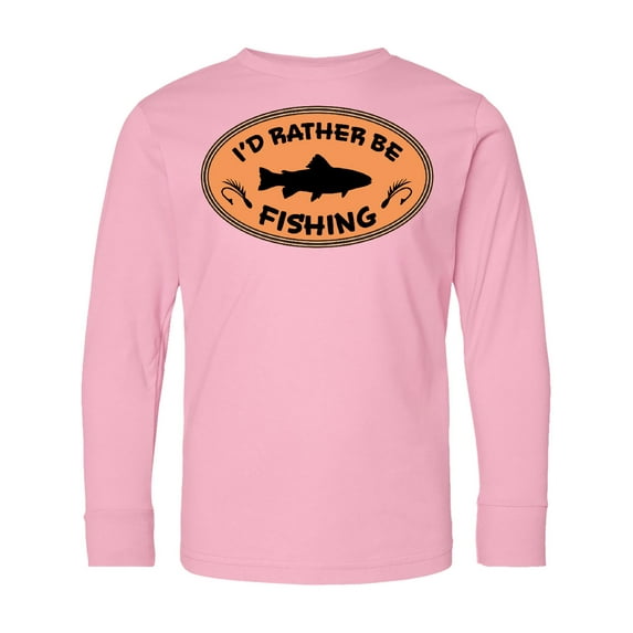 Inktastic I'd Rather Be Fishing Long Sleeve Youth T-Shirt