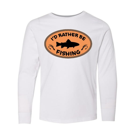 Inktastic I'd Rather Be Fishing Long Sleeve Youth T-Shirt