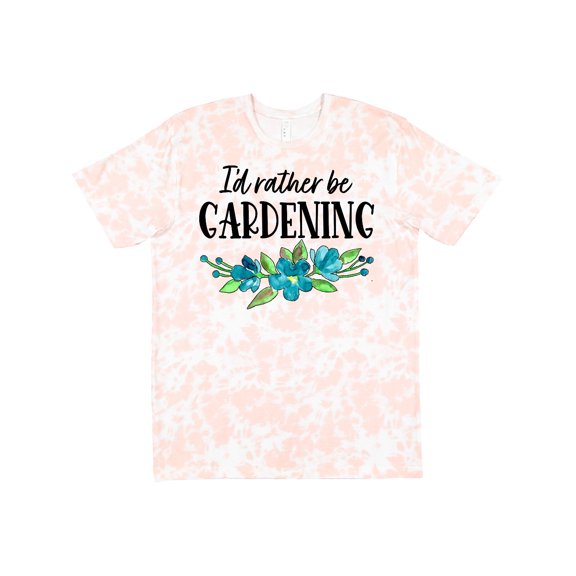 Inktastic I'd Rather Be Gardening Blue Flowers T-Shirt