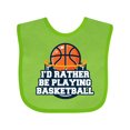 thumbnail image 1 of Inktastic I'd Rather Be Playing Basketball Boys or Girls Baby Bib, 1 of 4
