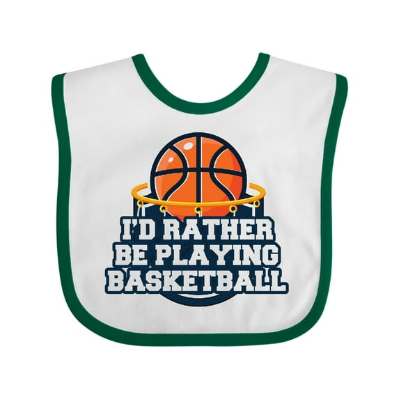 Inktastic I'd Rather Be Playing Basketball Boys or Girls Baby Bib