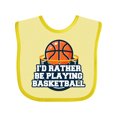 thumbnail image 1 of Inktastic I'd Rather Be Playing Basketball Boys or Girls Baby Bib, 1 of 4