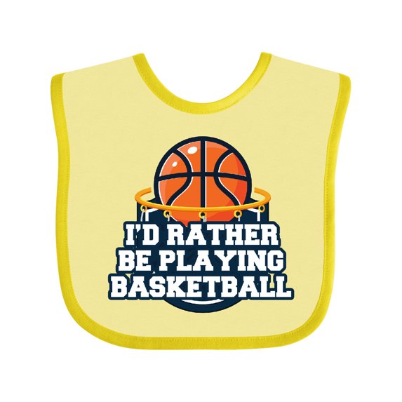 Inktastic I'd Rather Be Playing Basketball Boys or Girls Baby Bib