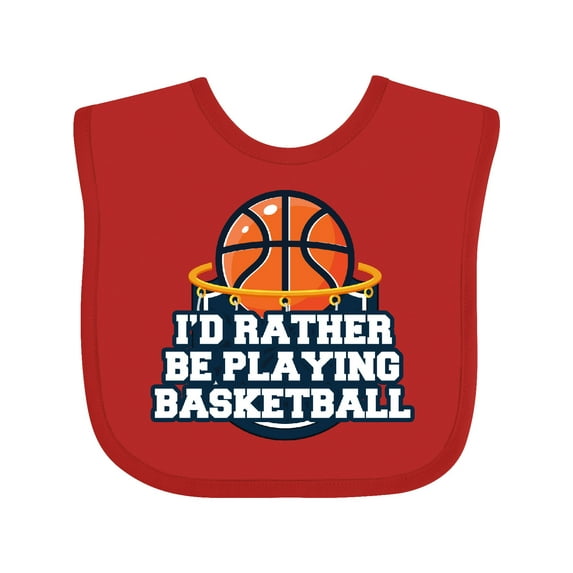 Inktastic I'd Rather Be Playing Basketball Boys or Girls Baby Bib