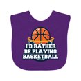 thumbnail image 1 of Inktastic I'd Rather Be Playing Basketball Boys or Girls Baby Bib, 1 of 4