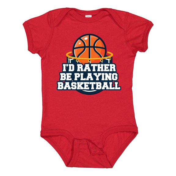 Inktastic I'd Rather Be Playing Basketball Boys or Girls Baby Bodysuit