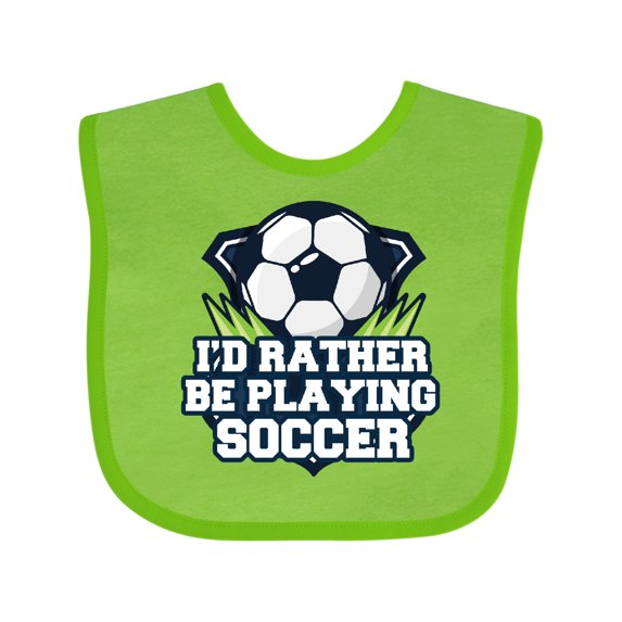 Inktastic I'd Rather Be Playing Soccer Boys or Girls Baby Bib