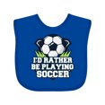 thumbnail image 1 of Inktastic I'd Rather Be Playing Soccer Boys or Girls Baby Bib, 1 of 4