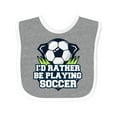 thumbnail image 1 of Inktastic I'd Rather Be Playing Soccer Boys or Girls Baby Bib, 1 of 4