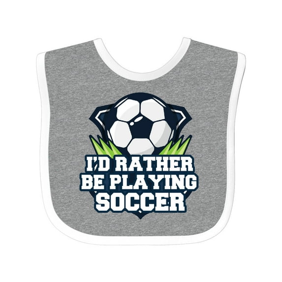 Inktastic I'd Rather Be Playing Soccer Boys or Girls Baby Bib