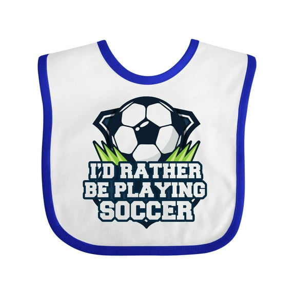Inktastic I'd Rather Be Playing Soccer Boys or Girls Baby Bib