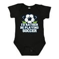 thumbnail image 1 of Inktastic I'd Rather Be Playing Soccer Boys or Girls Baby Bodysuit, 1 of 5