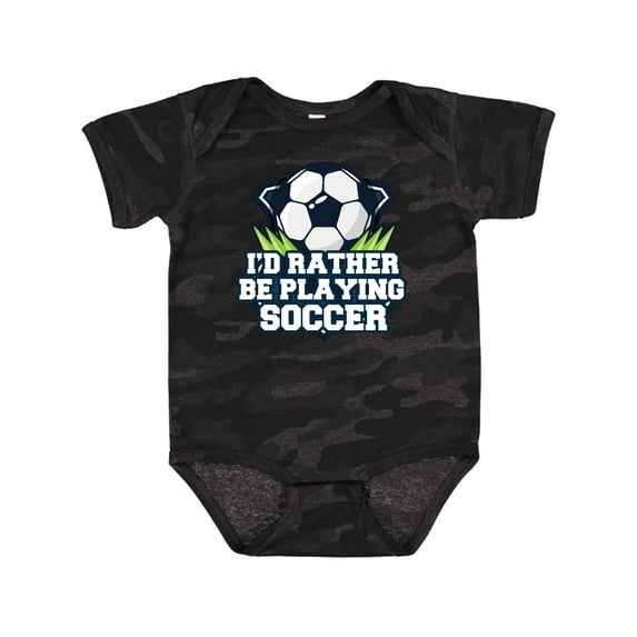 Inktastic I'd Rather Be Playing Soccer Boys or Girls Baby Bodysuit