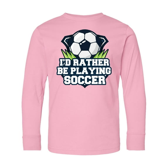 Inktastic I'd Rather Be Playing Soccer Long Sleeve Youth T-Shirt
