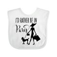 thumbnail image 1 of Inktastic I'd Rather Be in Paris Shopping and Travel Girls Baby Bib, 1 of 4