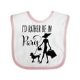 thumbnail image 1 of Inktastic I'd Rather Be in Paris Shopping and Travel Girls Baby Bib, 1 of 4