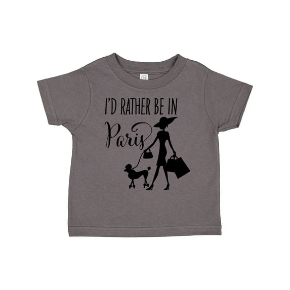 Inktastic I'd Rather Be in Paris- Shopping and Travel Girls Toddler T-Shirt